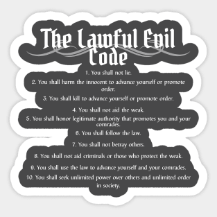 The Lawful Evil Code Sticker